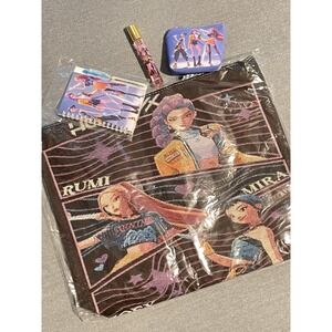 HUNTR/X K-Pop Bundle Huge Cosmetic Bag Mini Notebook Coin Purse & Perfume Set‎